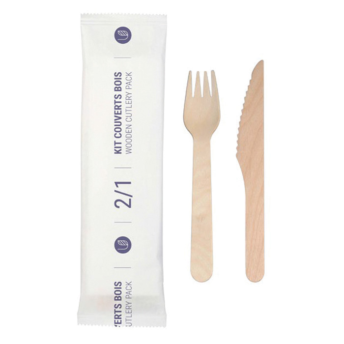 SACHET COUVERT BOIS 2/1X650