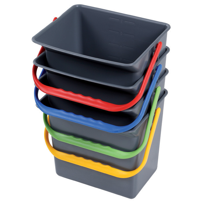 SEAU 6L GRIS ANSE VERT