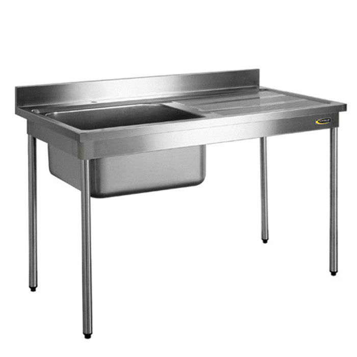 PLONGE INOX A BORD DROIT L700